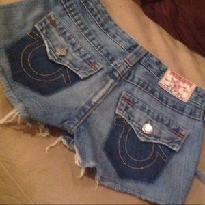 True religion cut off shorts